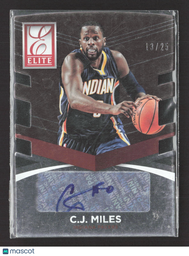 2014-15 Panini Elite CJ Miles Auto /25 #96
