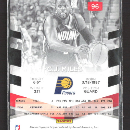 2014-15 Panini Elite CJ Miles Auto /25 #96