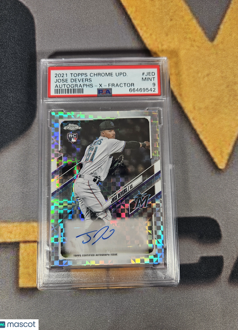 2021 Topps Chrome Update Autograph Jose Devers #JED X Fractor PSA 9