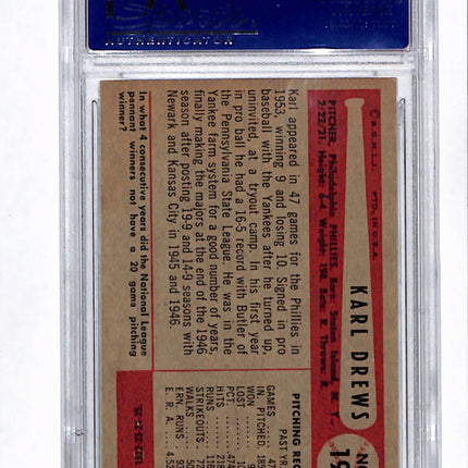 1954 Bowman Karl A. Drews #191 PSA 6