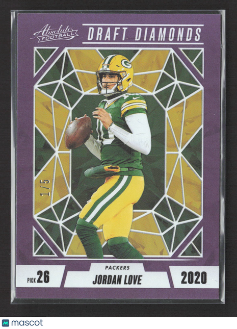 2024 Panini Absolute Football Draft Diamonds Jordan Love #DD-JLE Purple /5