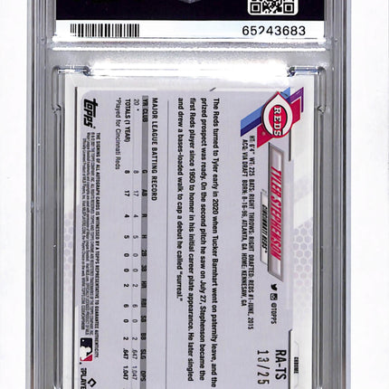 2021 Topps Chrome Sapphire Rookie Tyler Stephenson #RATS Orange /25 PSA 10 Auto
