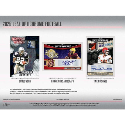 NFL 2025 Leaf Optichrome Football Jumbo Box
