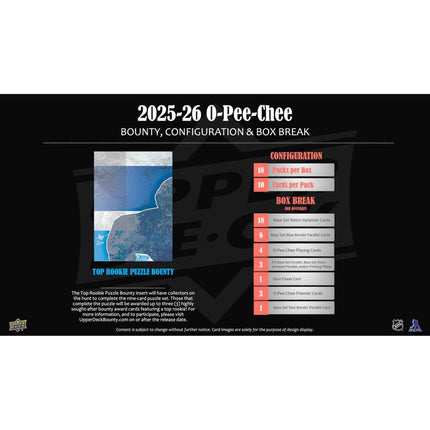 NHL 2025-26 Upper Deck O-Pee-Chee Hockey Hobby Box