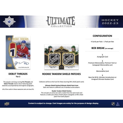 NHL 2022-23 Upper Deck Ultimate Collection Hockey Hobby Box