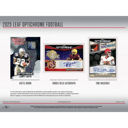 NFL 2025 Leaf Optichrome Football Hobby Box