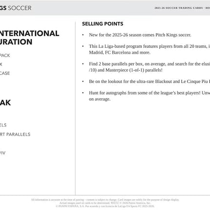 Soccer 2025-26 Panini Pitch Kings Soccer Hobby International Box