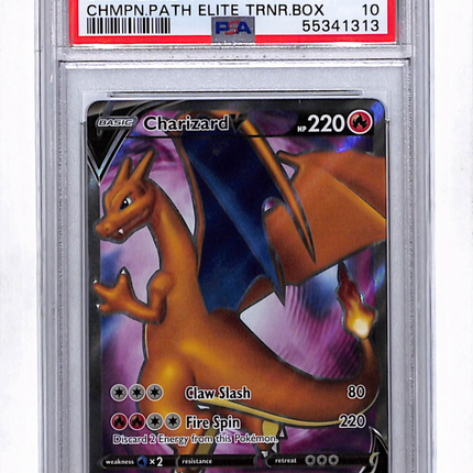 2020 Pokemon Swsh Promo Charizard V Chmpn.Path Elite Trnr.Box PSA 10 #050