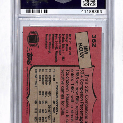 1987 Topps Jim Kelly #362 PSA 9