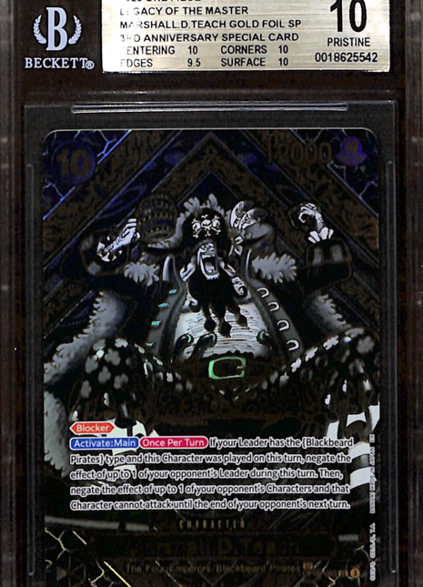 2025 One Piece Legacy of the Master Marshall.D.Teach GOLD FOIL SP #093 BGS 10