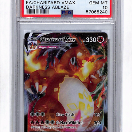 2020 Pokemon Darkness Ablaze Charizard VMAX Darkness Ablaze Fa PSA 10 #020
