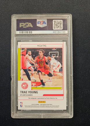 2019 Panini Contenders Contenders Autographs Trae Young #TYG PSA 10