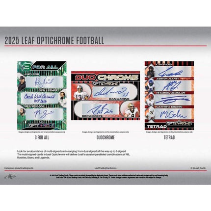 NFL 2025 Leaf Optichrome Football Jumbo Box