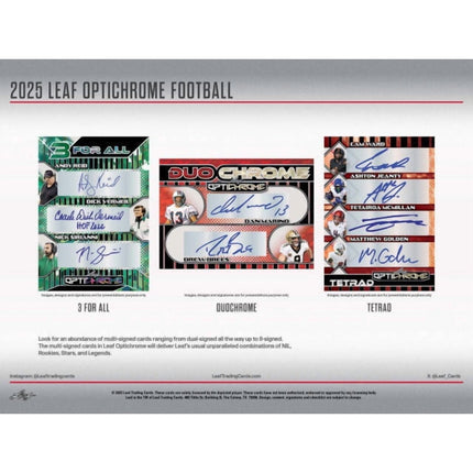 NFL 2025 Leaf Optichrome Football Hobby Box