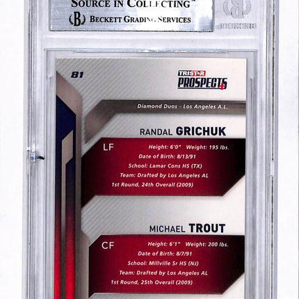 2009 TRISTAR Prospects Plus Mike Trout Randal Grichuk #81 BGS 9