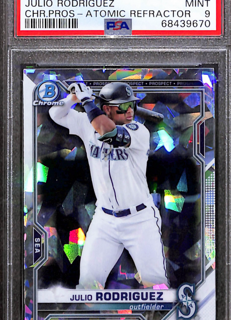 2021 Bowman Chrome Prospects Julio Rodriguez #BCP86 Atomic Refractor PSA 9