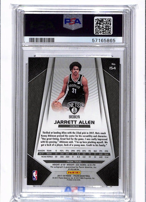 2017 Panini Prizm Jarrett Allen #154 Fast Break Autograph PSA 9