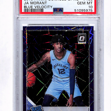 2019 Panini Donruss Optic Ja Morant #168 Blue Velocity PSA 10