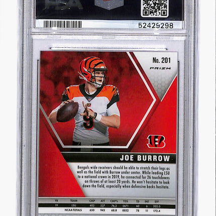 2020 Panini Mosaic Joe Burrow #201 Camo Pink PSA 9