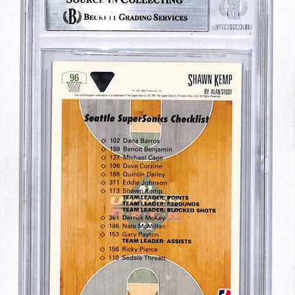 1991 Upper Deck Shawn Kemp TC #96 BGS Authentic Auto