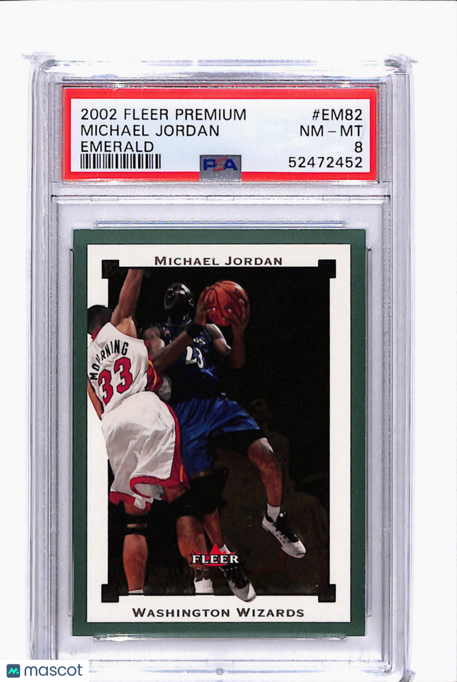 2002 Fleer Premium Michael Jordan #EM82 Emerald /300 PSA 8