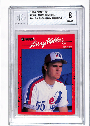 1990 Donruss Larry Walker #578 BGS 8