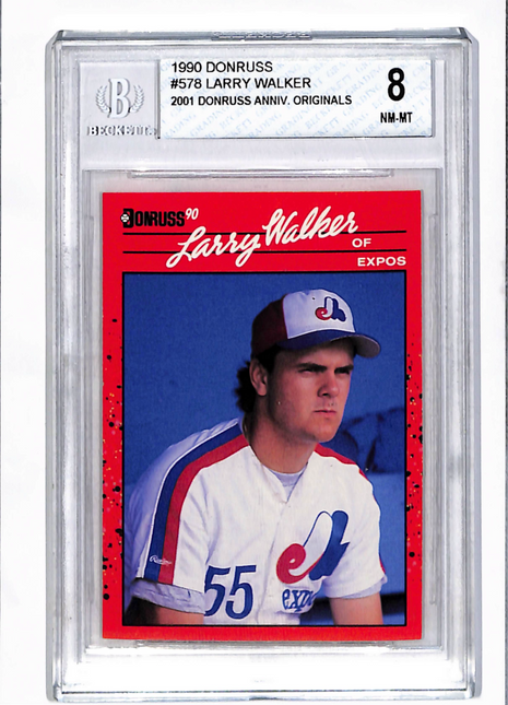 1990 Donruss Larry Walker #578 BGS 8