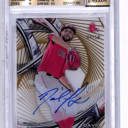 2016 Topps High Tek Autographs Gold Rainbow David Price #HTDP BGS 10 Auto 10 /50