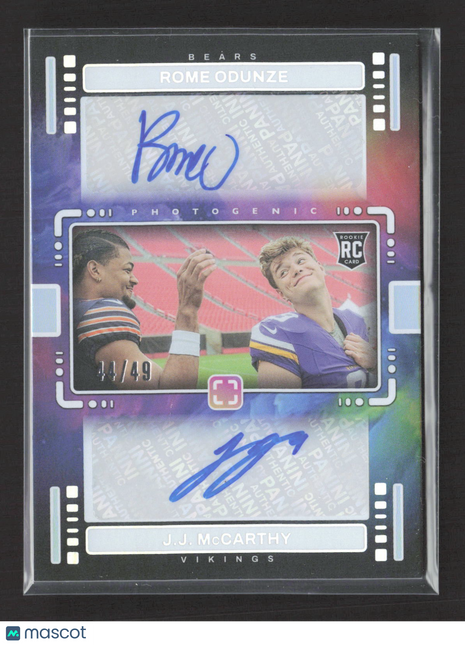 2024 Panini Photogenic Rome Odunze JJ McCarthy #PBO-ROJM /49 Dual Auto RC