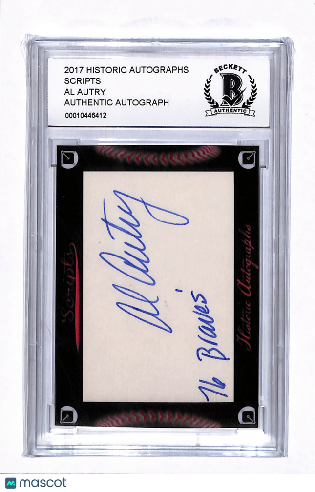 2017 Historic Autographs Scripts Al Autry #NNO BGS Authentic Auto
