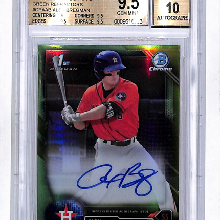 2016 Bowman Chrome Green Refractor /99 Alex Bregman #CPAAB BGS 9.5 10 Auto