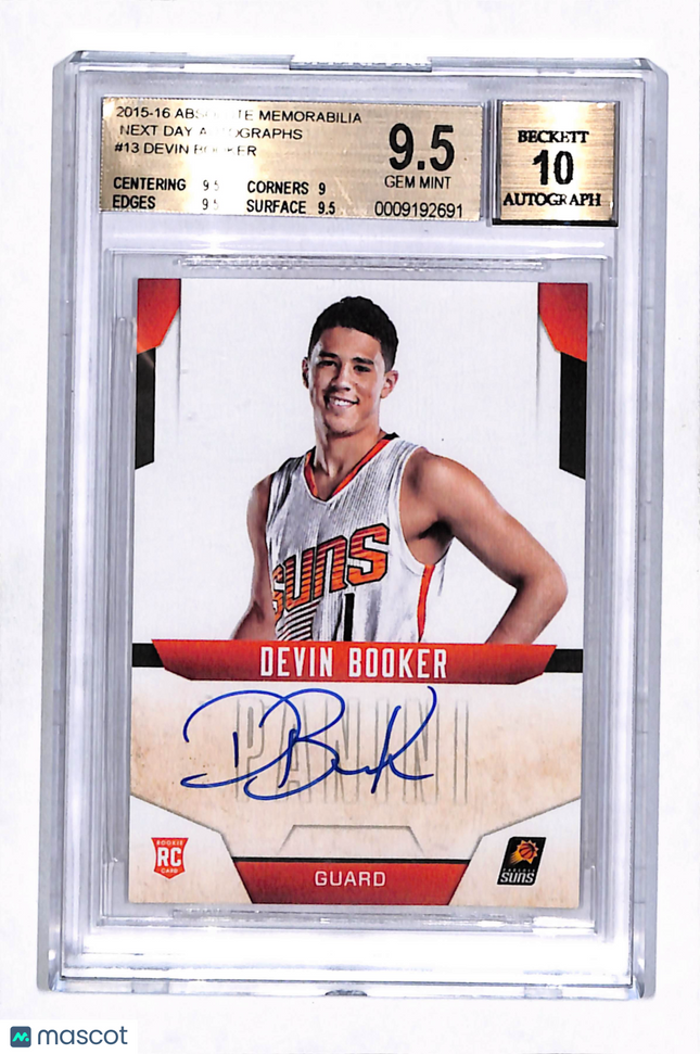 2015 Absolute Memorabilia Next Day Autographs Devin Booker #13 BGS 9.5 Auto 10