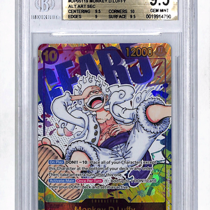 2023 One Piece Awakening of the New Era Monkey D Luffy ALT ART #OP05119 BGS 9.5