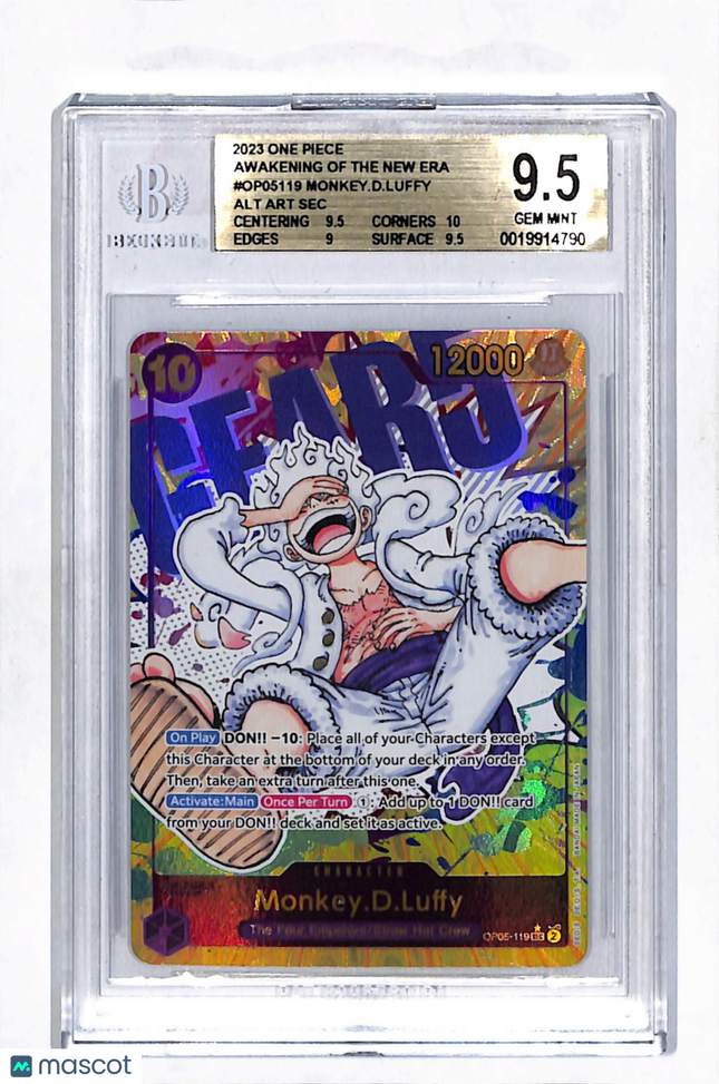 2023 One Piece Awakening of the New Era Monkey D Luffy ALT ART #OP05119 BGS 9.5