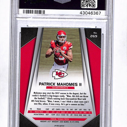 2017 Panini Prizm Patrick Mahomes II #269 Disco PSA 10