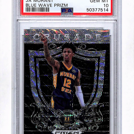 2019 Panini Prizm Draft Picks Ja Morant #11 Blue Wave PSA 10 /299