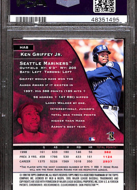 1999 Finest Aaron Award Ken Griffey JR. #HA8 PSA 10
