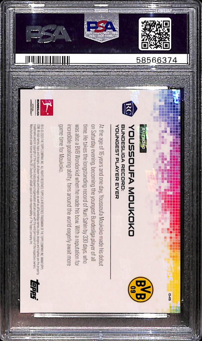 2020 Topps Now Bundesliga Youssoufa Moukoko #45 PSA 9