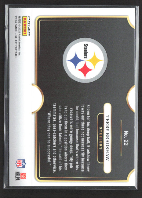 2024 Panini Select Prizm Snapshots Terry Bradshaw #22 Zebra