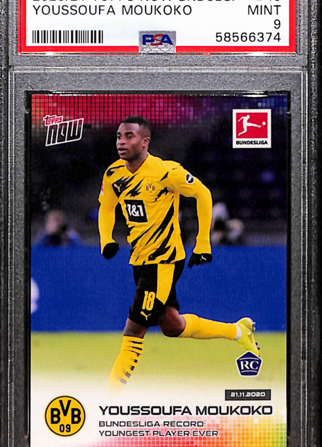 2020 Topps Now Bundesliga Youssoufa Moukoko #45 PSA 9