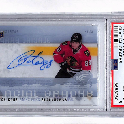 2014 Upper Deck Ice Glacial Graphs Patrick Kane #GG-PK PSA 8 Auto