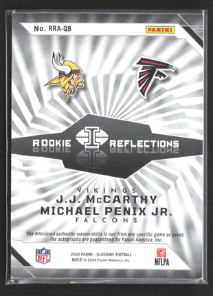 2024 Illusions Rookie Reflections JJ McCarthy Michael Penix Tag Patch Auto /49