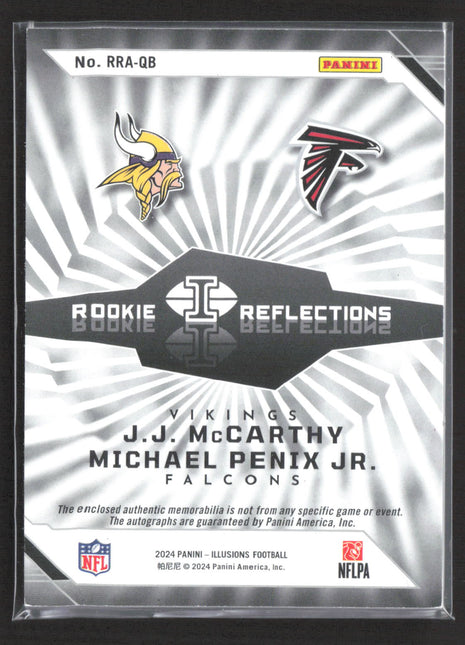 2024 Illusions Rookie Reflections JJ McCarthy Michael Penix Tag Patch Auto /49