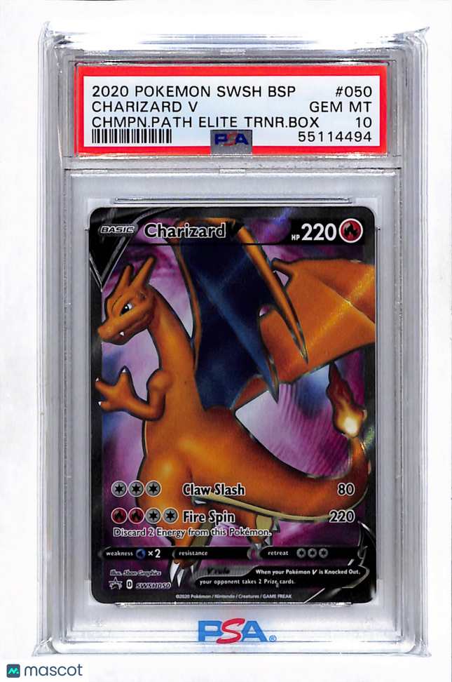 2020 Pokemon Black Star Promo Charizard V ChAMPIONS PATH PSA 10 #050