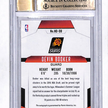 2015 Absolute Memorabilia Next Day Autographs Devin Booker #13 BGS 9.5 Auto 10
