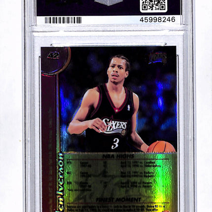1998 Finest Allen Iverson #42 Non Protected Refractor PSA 8