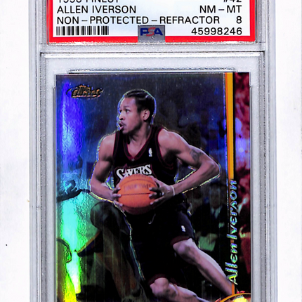 1998 Finest Allen Iverson #42 Non Protected Refractor PSA 8