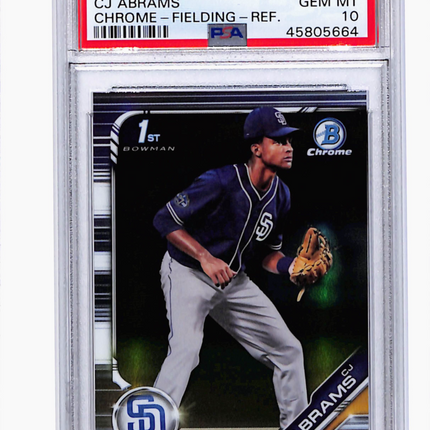 2019 Bowman Draft CJ Abrams #BDC85 Chrome Fielding Refractor PSA 10