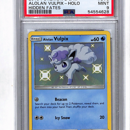 2019 Pokemon Sun & Moon Hidden Fates Alolan Vulpix Hidden Fates PSA 9 #SV8