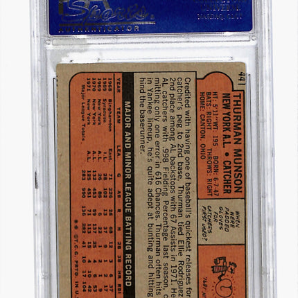 1972 Topps Thurman Munson #441 PSA 3